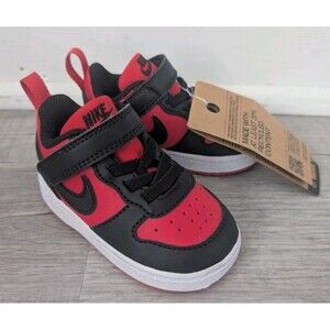 Nike Court Shoes Borough Low Recraft Boy Toddler Sz 4C Red Black DV5457 600 NWT